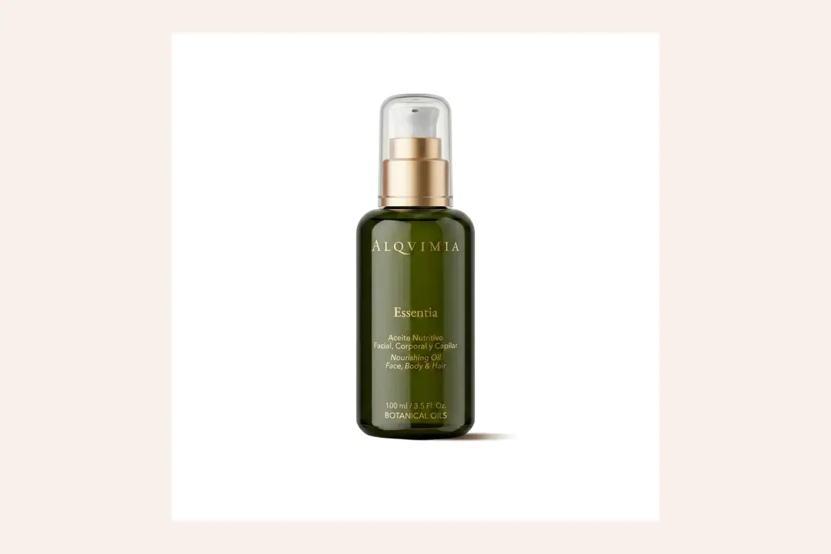 Frasco verde de 100 ml de ALQVIMIA Essentia Aceite Nutritivo