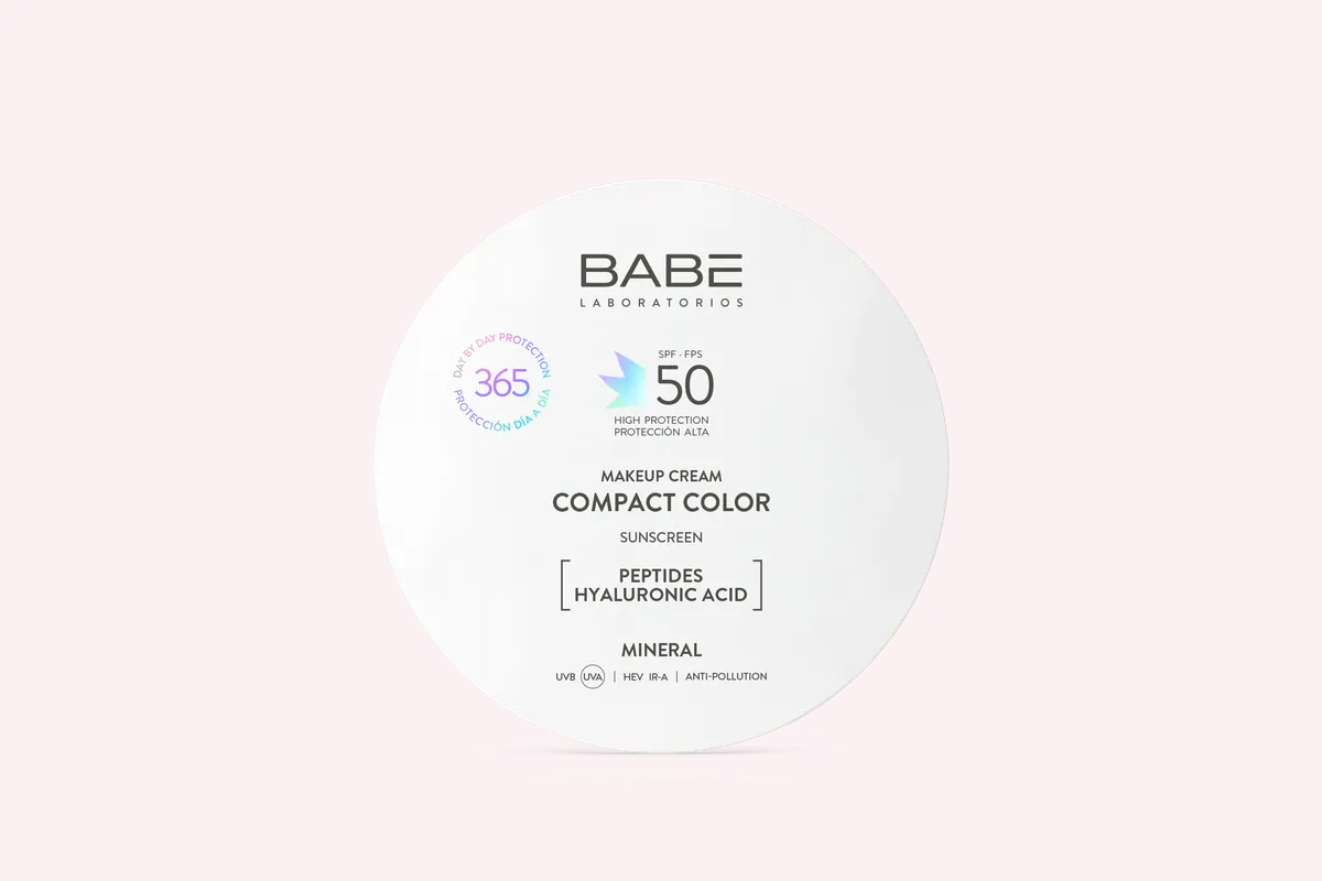 Compacto blanco BABÉ Compact Color SPF 50 visto desde arriba