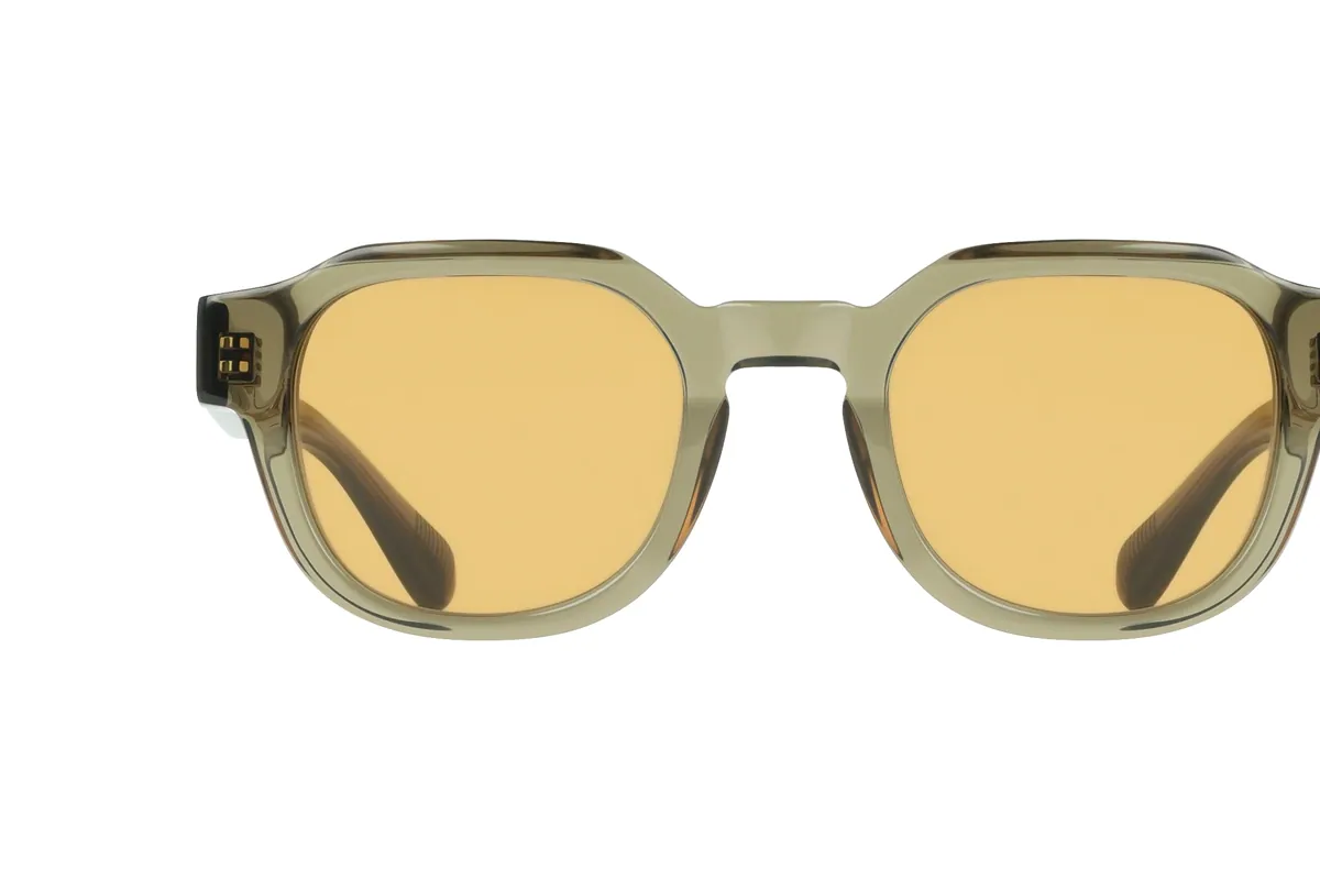 Gafas de sol Ferragamo SF2146S de pasta caqui transparente con cristales ámbar
